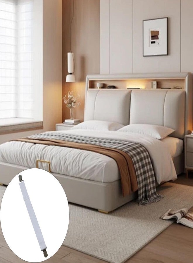 Septe 10 pcs White Adjustable Bed Sheet Straps,Bed Sheet Clips,Sheet Holders for Corners, Fitted Sheet Clips to Hold Sheets in Place - Image 3