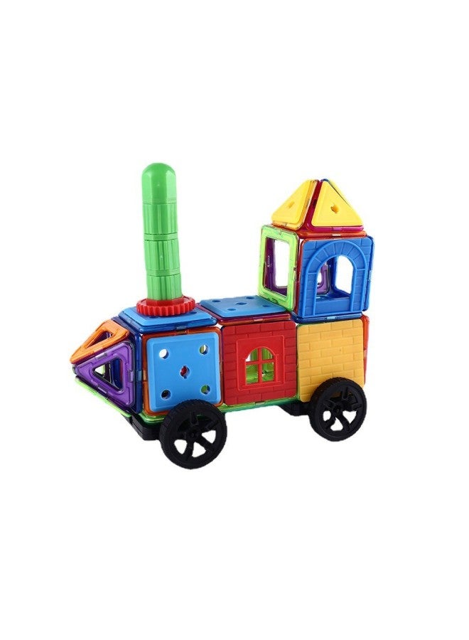 Magnetic Piece Puzzle Building Blocks Toy Pure Magnetic Magnet Assembled Color Window Magnetic Piece Scattered Piece Cross-border-Color:Pure Magnetic 30-piece Set + Wheel + Storage Box + Drawing-Specifications:Cost-effective Medium -5.5cm  - Image 5