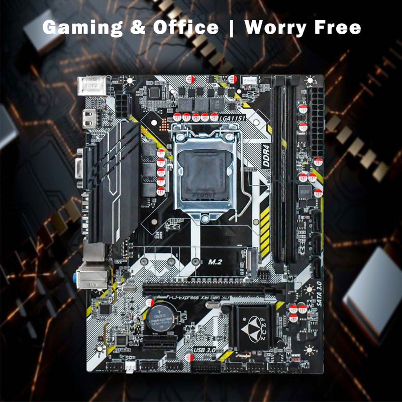 DDR4 B250A4 Computer Motherboard LGA1151 CPU Support 64G Dual Channel Dual M.2 Interface Realtek 1000Mbit USB3.0 SATA3.0 All-Solid Capacitors High-Speed Transmission High-Clear Visual Experience - Image 5