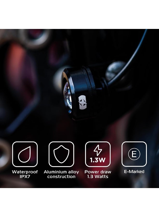 Oxford Run Light Front (Pair) Bike Lighting Ancillary Headlights Motorcycle. EL381 - Image 2