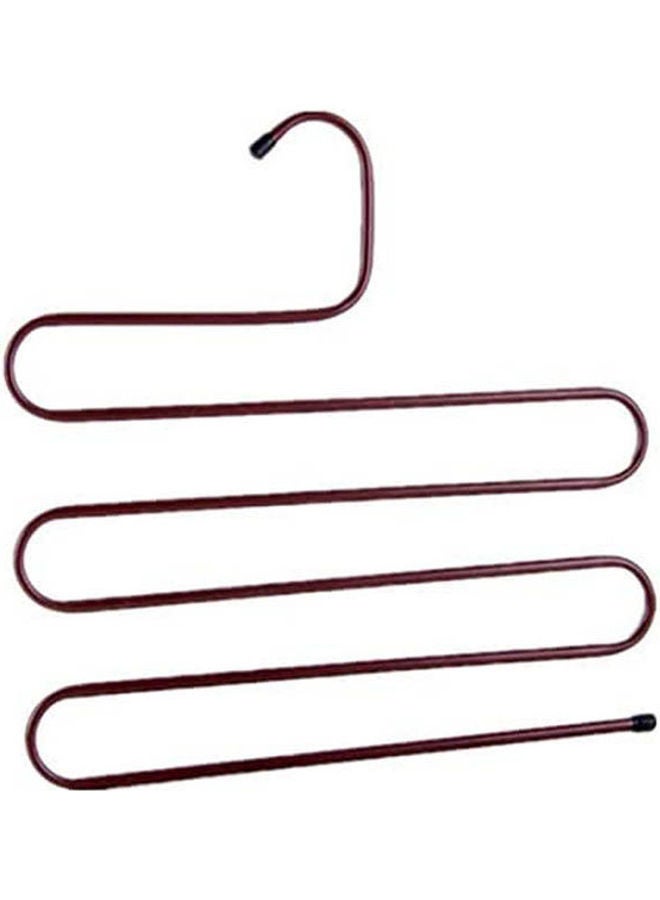 NIBEMINENT Stainless Steel Trousers Hanger Multifunction Pants Closet Belt Holder Rack S-Type 5 Layers Saving Space Black 35x35cm - Image 1