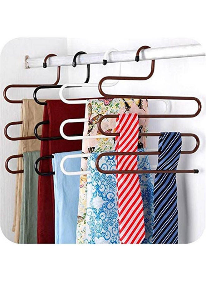 NIBEMINENT Stainless Steel Trousers Hanger Multifunction Pants Closet Belt Holder Rack S-Type 5 Layers Saving Space Black 35x35cm - Image 2