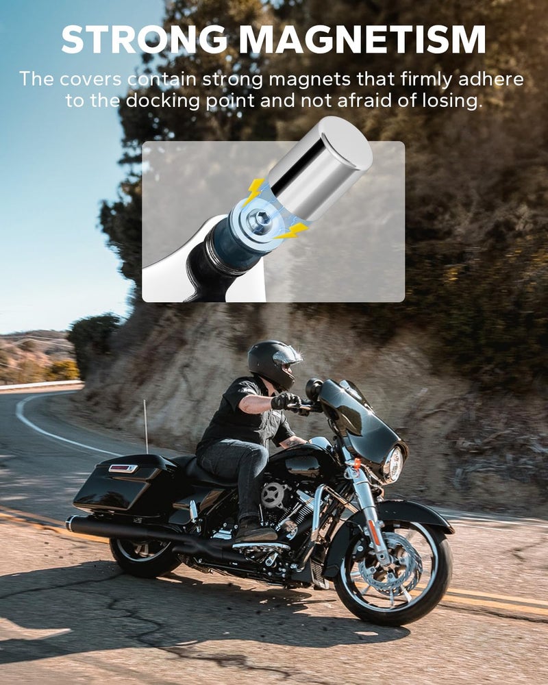 Amazicha 4 PCS Chrome Docking Hardware Covers Compatible for Harley Davidson Touring Street Glide Road King 2009-later - Image 3