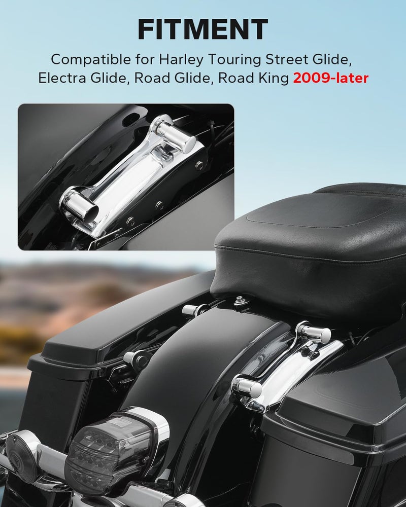 Amazicha 4 PCS Chrome Docking Hardware Covers Compatible for Harley Davidson Touring Street Glide Road King 2009-later - Image 5