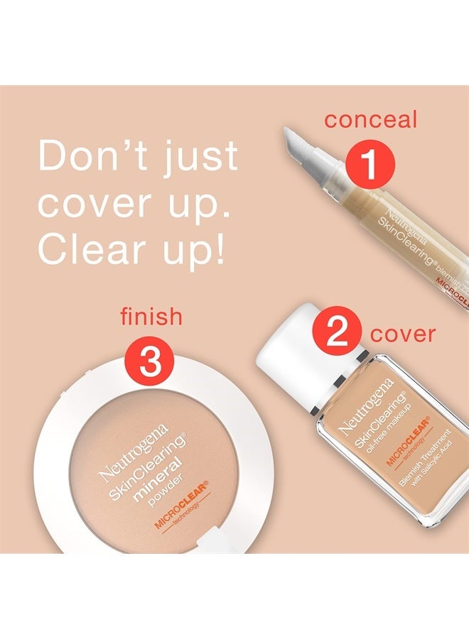 Neutrogena SkinClearing Mineral Acne-Concealing Pressed Powder Compact, Shine-Free & Oil-Absorbing Makeup with Salicylic Acid to Cover, Treat & Prevent Acne Breakouts, Honey 85.38 oz - Image 2
