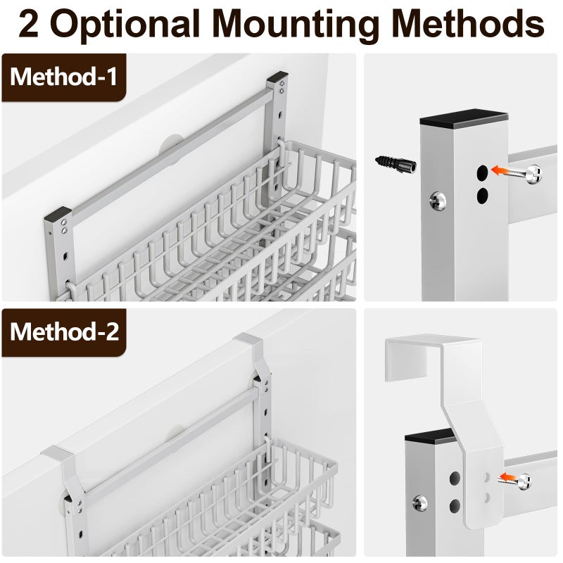 POKIPO 9 Tier Over The Door Pantry Organizer, 2 in 1 Wall Mount or Hanging Spice Rack with Adjustable Basket, Seasoning Organizer and Storage for Kitchen Cabinet Closet Bathroom - Image 3