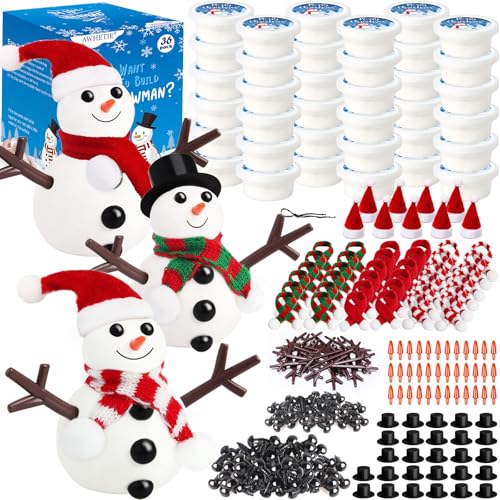 AWHETIE 36 Pack Stocking Stuffers for KidsChristmas Crafts for Kids BulkBuild a Snowman Crafts Kit Modeling Clay for Christmas Stocking Stuffers Gifts Activities Boys Girls - Image 1