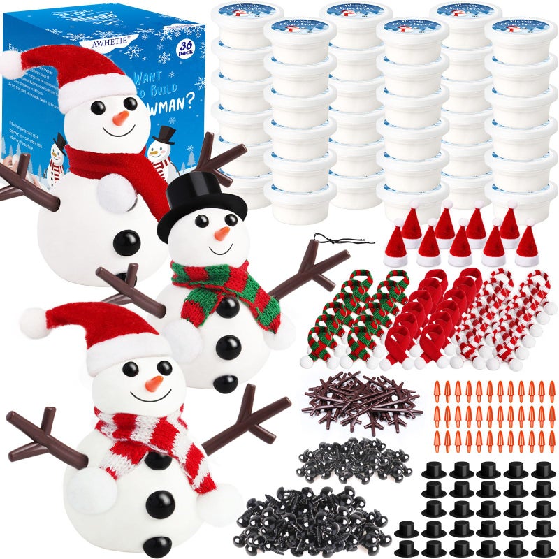 AWHETIE 36 Pack Stocking Stuffers for KidsChristmas Crafts for Kids BulkBuild a Snowman Crafts Kit Modeling Clay for Christmas Stocking Stuffers Gifts Activities Boys Girls - Image 3