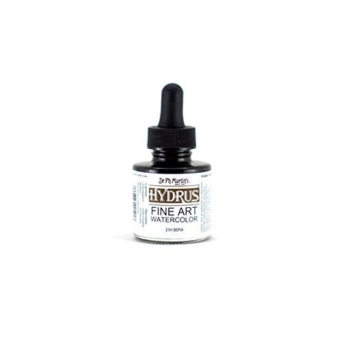 Dr. Ph. Martin's Hydrus Fine Art (21H) Watercolor Bottle, 1.0 oz, Sepia - Image 1
