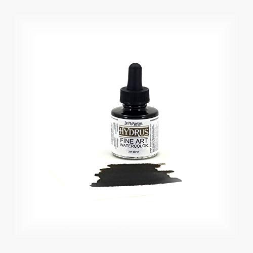 Dr. Ph. Martin's Hydrus Fine Art (21H) Watercolor Bottle, 1.0 oz, Sepia - Image 2