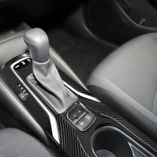 Bilisin Compatible with Carbon Fiber Pattern Stainless Steel Car Gear Shift Knob Panel Cover Cup Holder Panel Interior Accessories for Toyota Corolla 2019-2023(Only for Petrol Versions) - Image 2