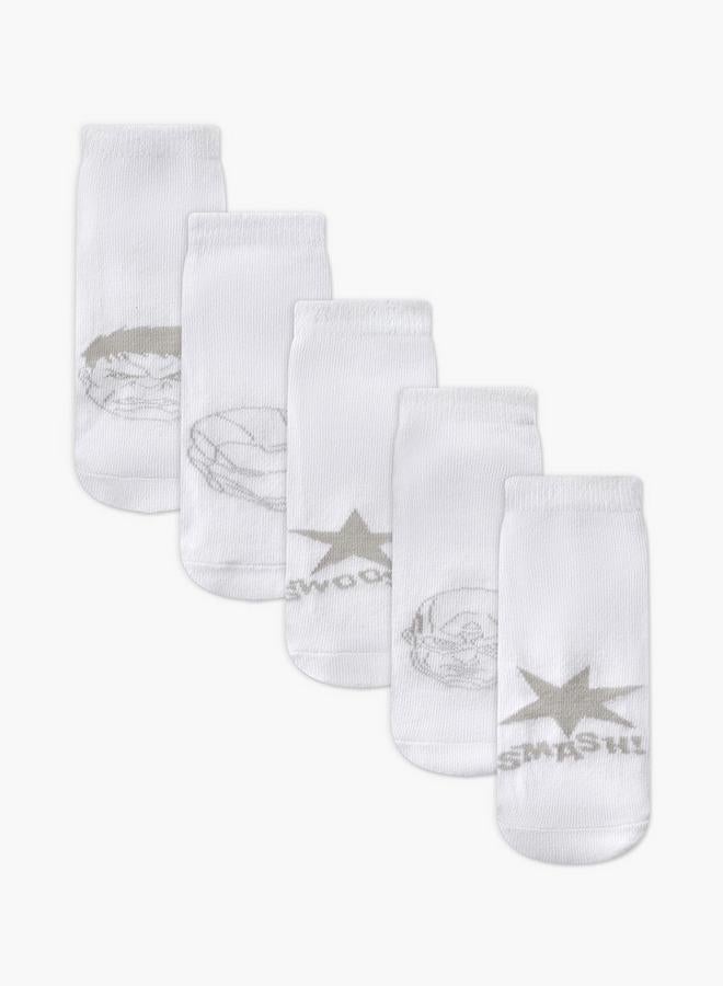 MARVEL Pack Of 5 Boys School Socks Ankle Length - Image 1