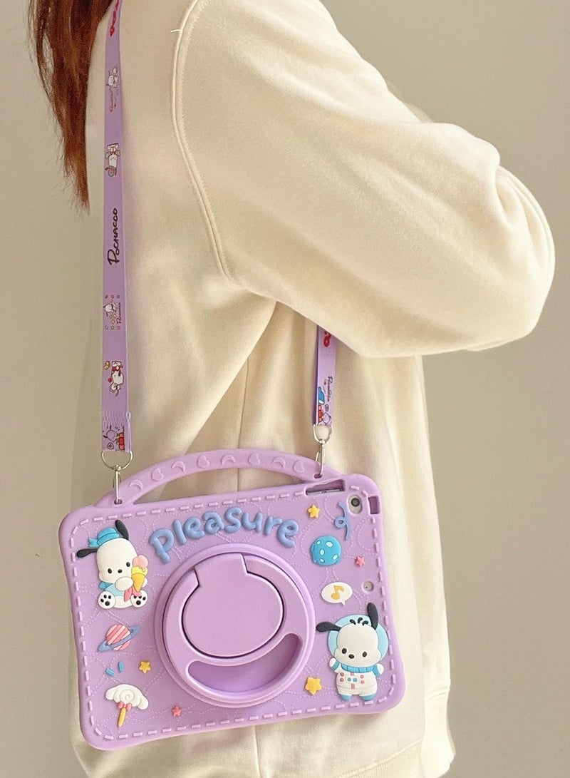 Case for Xiaomi Redmi Pad SE 11 inch 2023 Tablet, Portable Handle Stand, Kids Friendly Soft Silicone Cover with Shoulder Strap for Xiaomi Redmi Pad SE 11 inches 2023 (Purple) - Image 5