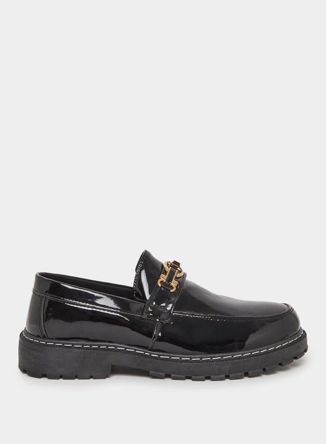 Styli Men Patent Buckle Decor Loafers - Image 1