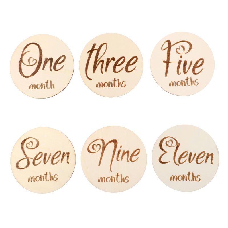 Double Sided Milestone Cards For Baby Photography Monthly Growth Tracking 6 Pieces - Image 2
