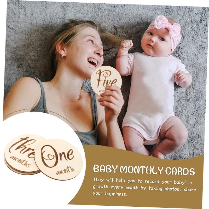 Double Sided Milestone Cards For Baby Photography Monthly Growth Tracking 6 Pieces - Image 3