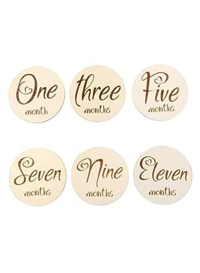 Double Sided Milestone Cards For Baby Photography Monthly Growth Tracking 6 Pieces - Image 1