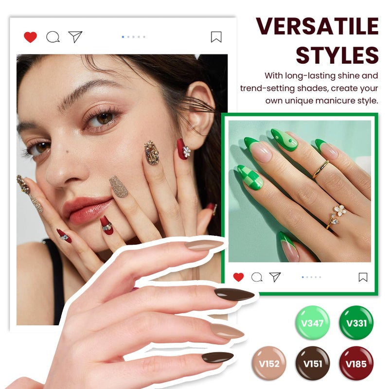 VANREESA Gel Nail Polish Kit with U V Light 53 Pcs Gel Polish Nail Set 36 Popular Colors Nail Polish Set + Base and 4 Effects Top Coat with Manicure Tools Complete Nail Kit Gifts for Women Girls - Image 3