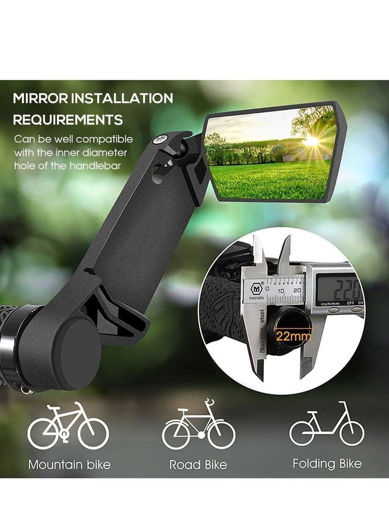 Y&D Bike Mirror Adjustable Mirrors Handlebar Rearview Flat Rear View 360 Degree Rotating Bicycle for Mountain Road - Image 2