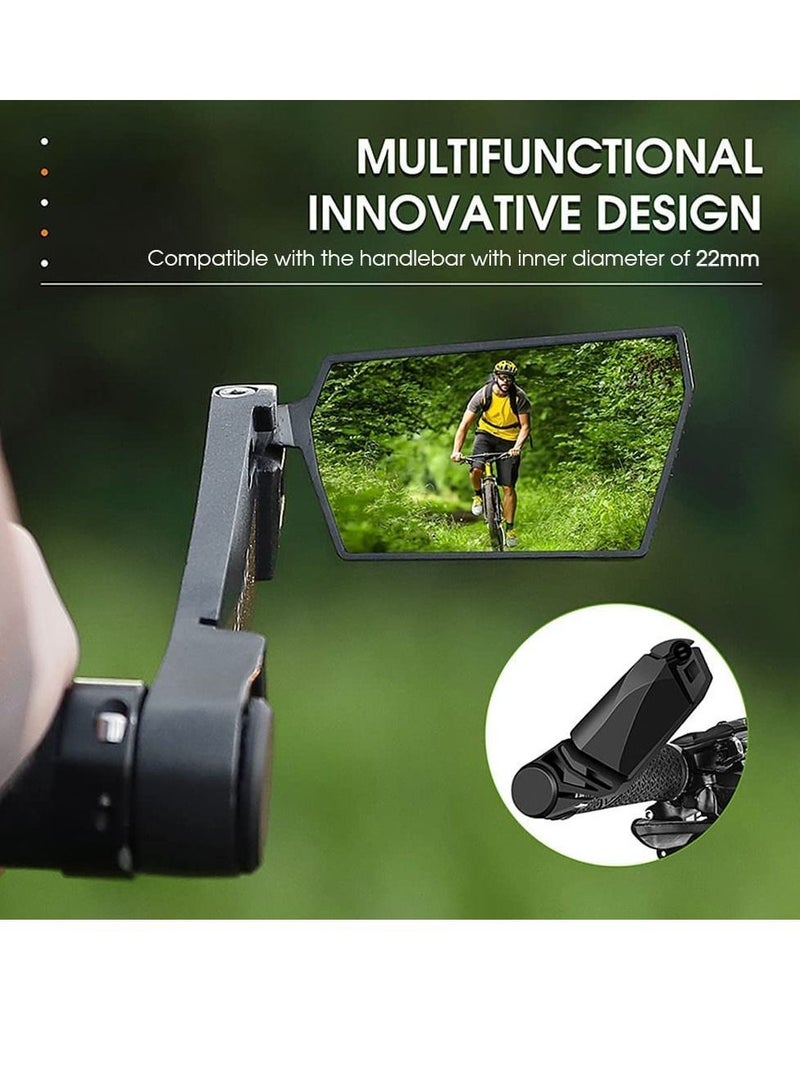 Y&D Bike Mirror Adjustable Mirrors Handlebar Rearview Flat Rear View 360 Degree Rotating Bicycle for Mountain Road - Image 3