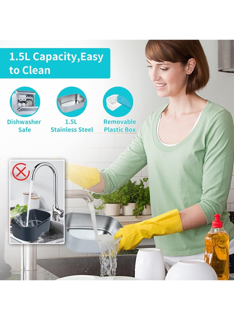 general Electric Lunch Warmer, Food Warmer Heater, Faster Heating Lunch Box, Suitable for Cars/Trucks/Home Use Portable Heating Box, Includes 1.5L 304 Stainless Steel Container with Fork and Spoon - Image 5