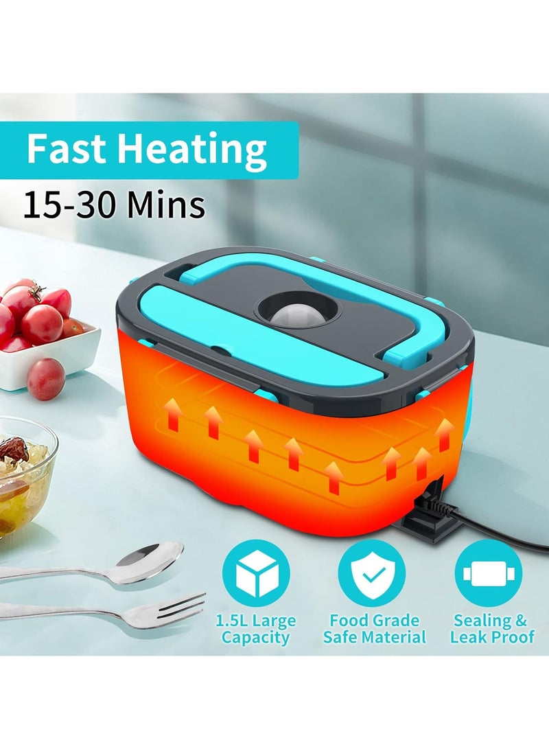 general Electric Lunch Warmer, Food Warmer Heater, Faster Heating Lunch Box, Suitable for Cars/Trucks/Home Use Portable Heating Box, Includes 1.5L 304 Stainless Steel Container with Fork and Spoon - Image 2