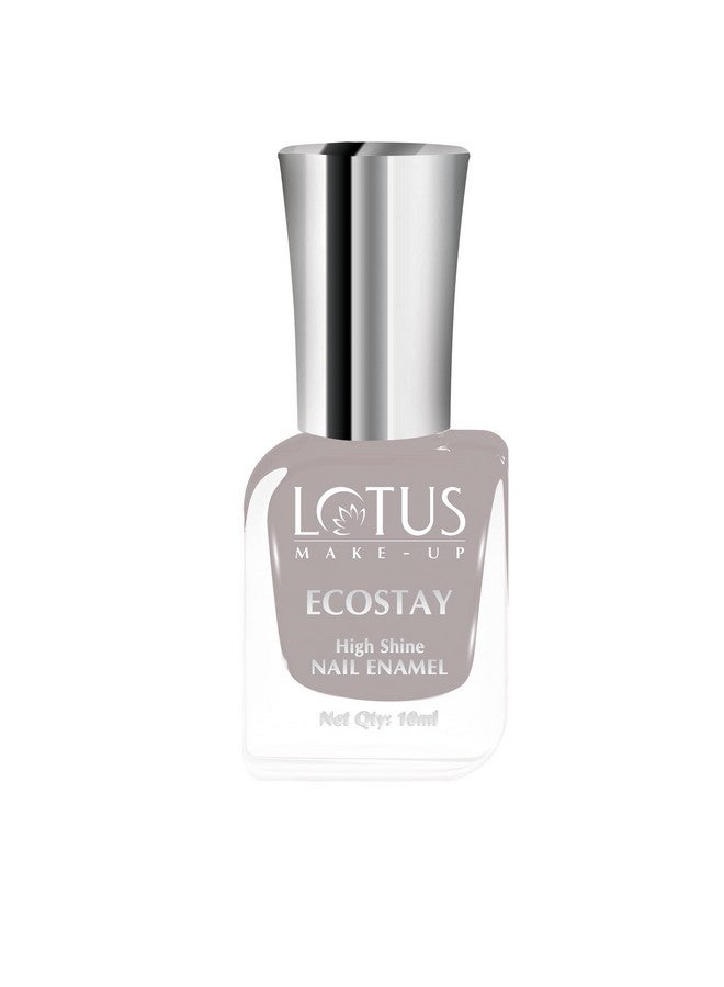 لوتس طلاء أظافر Lotus Make-Up Ecostay من Lotus Makeup - رمادي دخاني | يدوم طويلاً | لمسة نهائية فائقة اللمعان | مقاوم للتقشر | خالٍ من ثنائي الفوسفات والتولين | نباتي | 10 مل  - Image 1