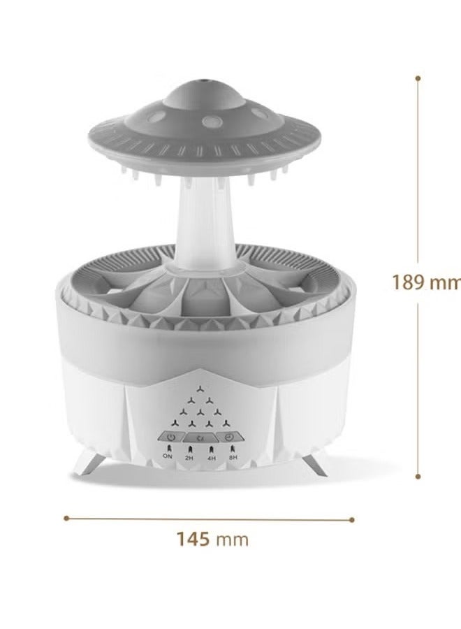 Raining Cloud Night Light UFO Aroma Essential Oil Diffuser Rain Cloud Humidifier,Mushroom Diffusers Crisp Water Drip Sound Micro Humidifier Desk Fountain Bedside Sleeping Relaxing Mood Water  - Image 5