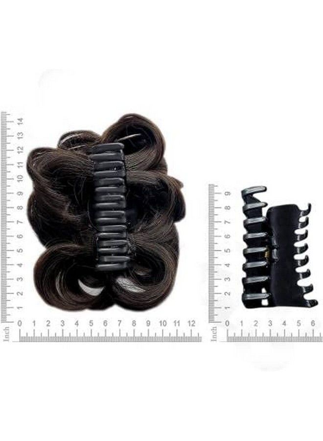 IndusBay Hair Extensions And Wigs Hair Bun Highlighted Golden Color Clutch Hair Bun Juda With Four Flower Design For Women And Girls Golden Brown - Image 3