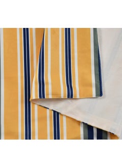 SHRIANAND CREATIONS Shri Anand Creations Digital Print Super Soft Fabric Bed Runner Scarf with Matching Cushion CoversSlipcover Mattress ProtectorBed Linen ScarfDecorative Set for BedroomsHotel Rooms Yellow Stripe  - Image 3