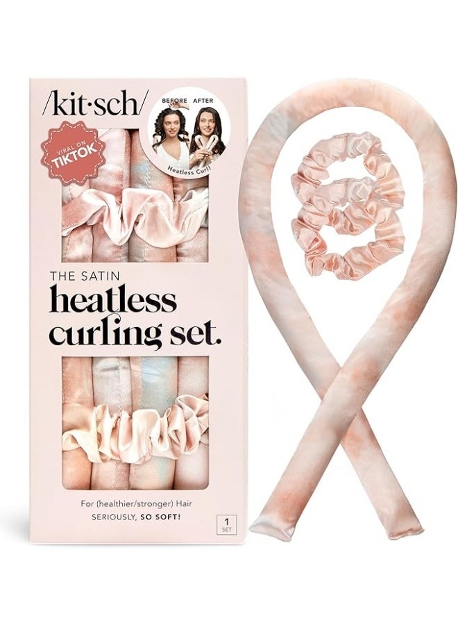 Kitsch Original Satin Curl Kit for gorgeous waves without heat - a flexible curling iron alternative with soft ties that prevent breakage and protect your hair from frizz - Image 1