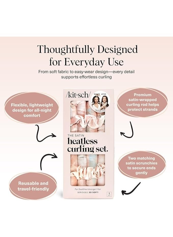 Kitsch Original Satin Curl Kit for gorgeous waves without heat - a flexible curling iron alternative with soft ties that prevent breakage and protect your hair from frizz - Image 4