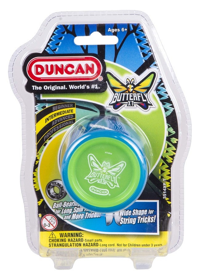 Duncan يويو دانكان تويز باترفلاي XT مع خيط، محور كروي و جسم بلاستيكي، يويو خدع الخيط، أزرق مع غطاء أخضر - Image 5