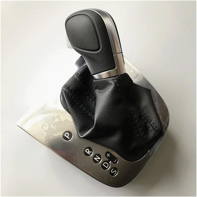 Leather Black Or Red Line Stitching AT Gear Shift Knob Lever Cover Compatible With Golf 6 MK6 G T I Compatible With Jetta MK6 GLI - Image 4