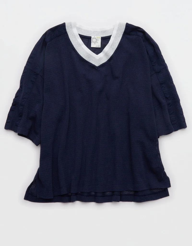 Aerie  OFFLINE By Aerie Mesh Jersey Short Sleeve T-Shirt for Women | Best Price UAE