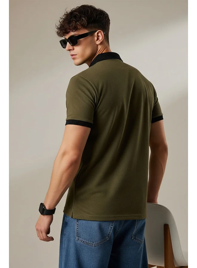 فيردو Veirdo® Pure Cotton Half Sleeves Regular Fit Plain Solid Classic Polo Collar T-Shirt for Men & Boys (Color Options- Black, Maroon & Olive) (TSH_Olive_Polo_M)