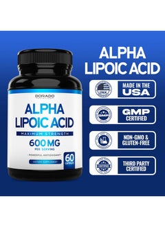 DORADO NUTRITION Alpha Lipoic Acid 600mg per Serving, 60 Capsules (Third Party Tested, Non-GMO, Gluten Free, & Vegan Safe) Potent Antioxidant for Neuropathy and Cardiovascular Health (ALA Supplement) - USA Made  - Image 5