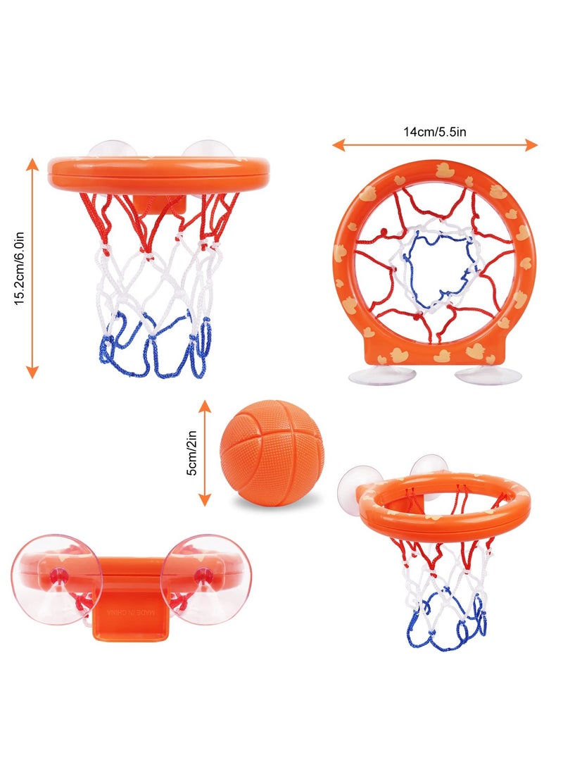 Mr. Penda Bath Basketball Hoop & Balls Set - 5 Balls Included, Bathtub Basketball Hoop with Strong Suction Cup, Fun Toddler Bath Toys (Orange)  - Image 2