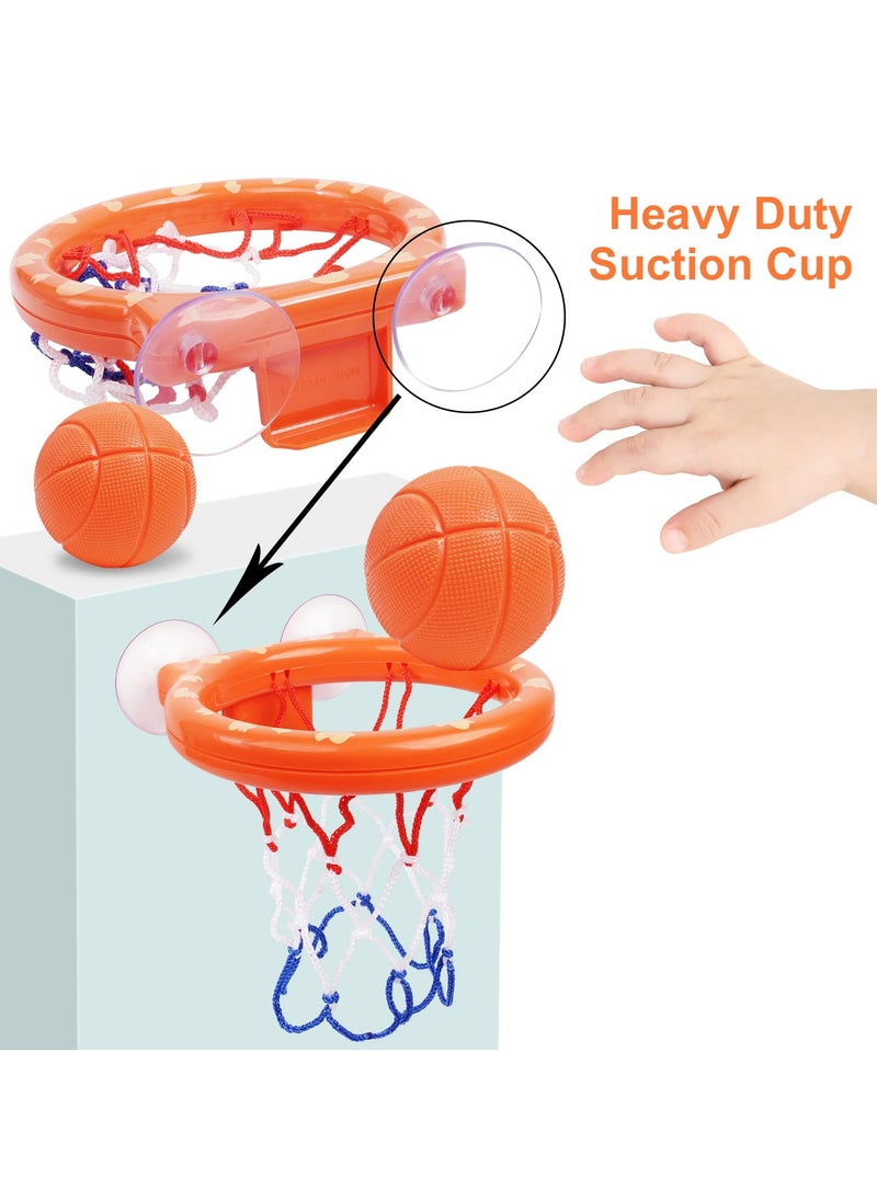 Mr. Penda Bath Basketball Hoop & Balls Set - 5 Balls Included, Bathtub Basketball Hoop with Strong Suction Cup, Fun Toddler Bath Toys (Orange)  - Image 3