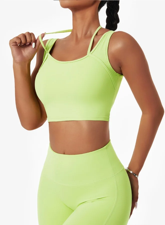 KAWN.YOGA Womens U Back Sports Bra - Padded Low Impact Workout Yoga Bra with Removable Built in Bra