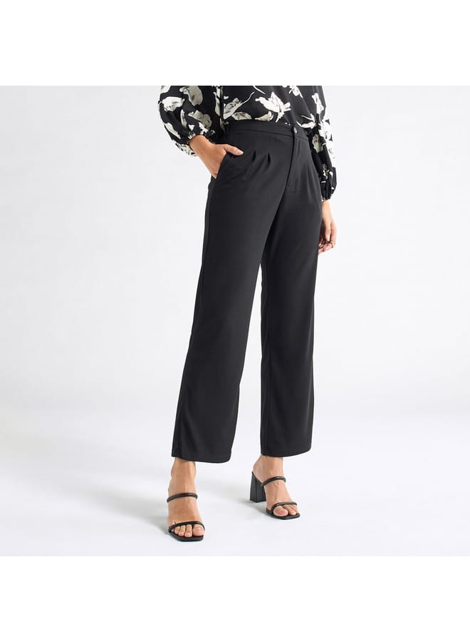 Splash FAV Textured Wide Leg Pants with Pockets  - Image 1