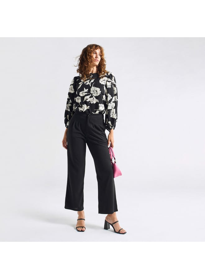 Splash FAV Textured Wide Leg Pants with Pockets  - Image 2