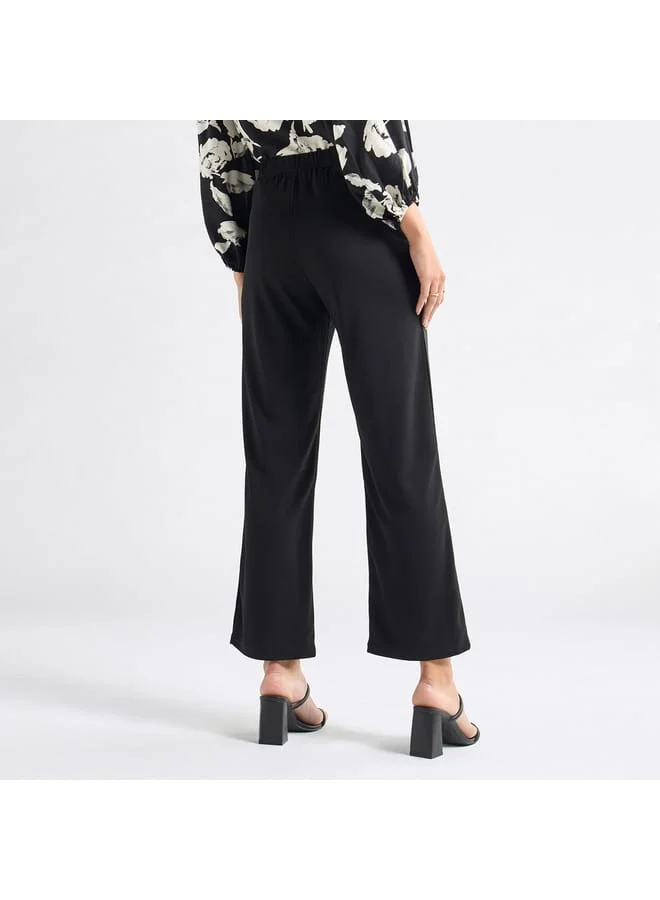Splash FAV Textured Wide Leg Pants with Pockets