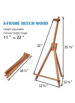 Falling In art Falling in Art Beechwood 25" Tabletop Easel Display Stand for Painting - Holding Canvas Up to 22 1/2 Inches High, A-Frame Artist Tripod with Rubber Feet, Portable Photo and Sign Holder  - Image 2