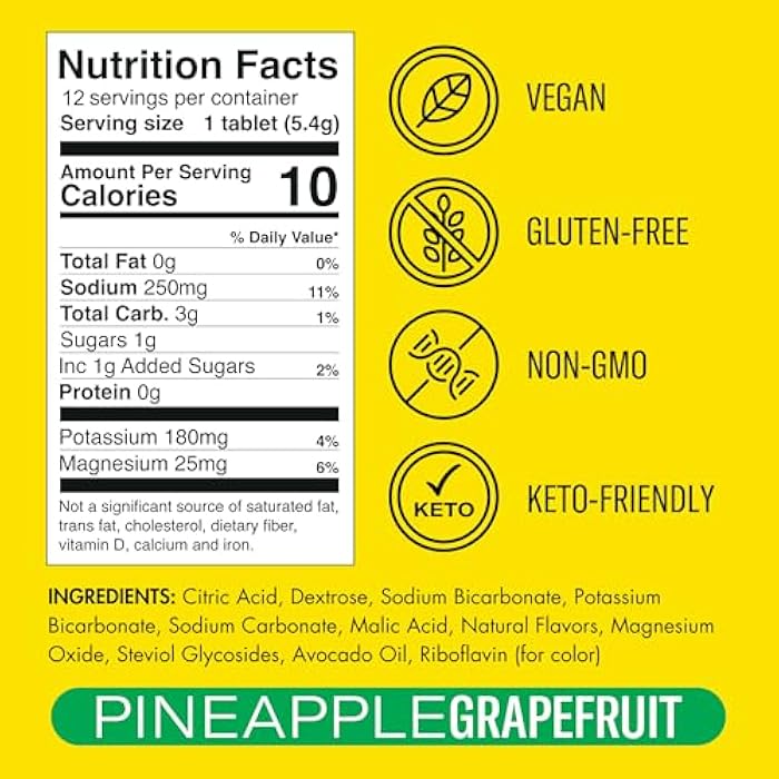Plink! Fizzy Electrolyte Drink Tablets for Daily Hydration - 12ct Electrolyte Tablets + Sodium, Potassium, Magnesium, Low-Calorie, Low-Sugar Keto Electrolytes Powder Hydration Packets Water Flavoring - Image 3