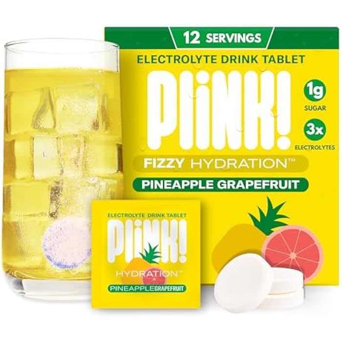 Plink! Fizzy Electrolyte Drink Tablets for Daily Hydration - 12ct Electrolyte Tablets + Sodium, Potassium, Magnesium, Low-Calorie, Low-Sugar Keto Electrolytes Powder Hydration Packets Water Flavoring - Image 1