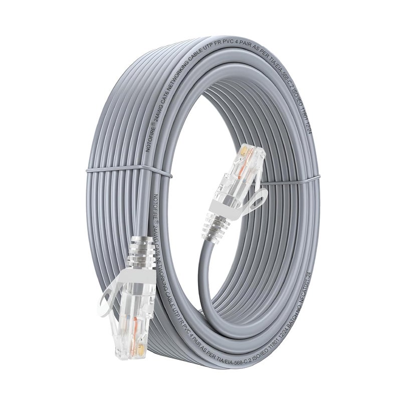 Valuecon NOTOFIRE Cat6 Ethernet Cable,High Speed 550MHZ/10 Gigabit Speed UTP LAN Cable,Network Cable Internet Cable RJ45 Cable LAN Wire,Patch Computer Cord Gigabit Category 6 for Modem(5 Meter),Gray - Image 1