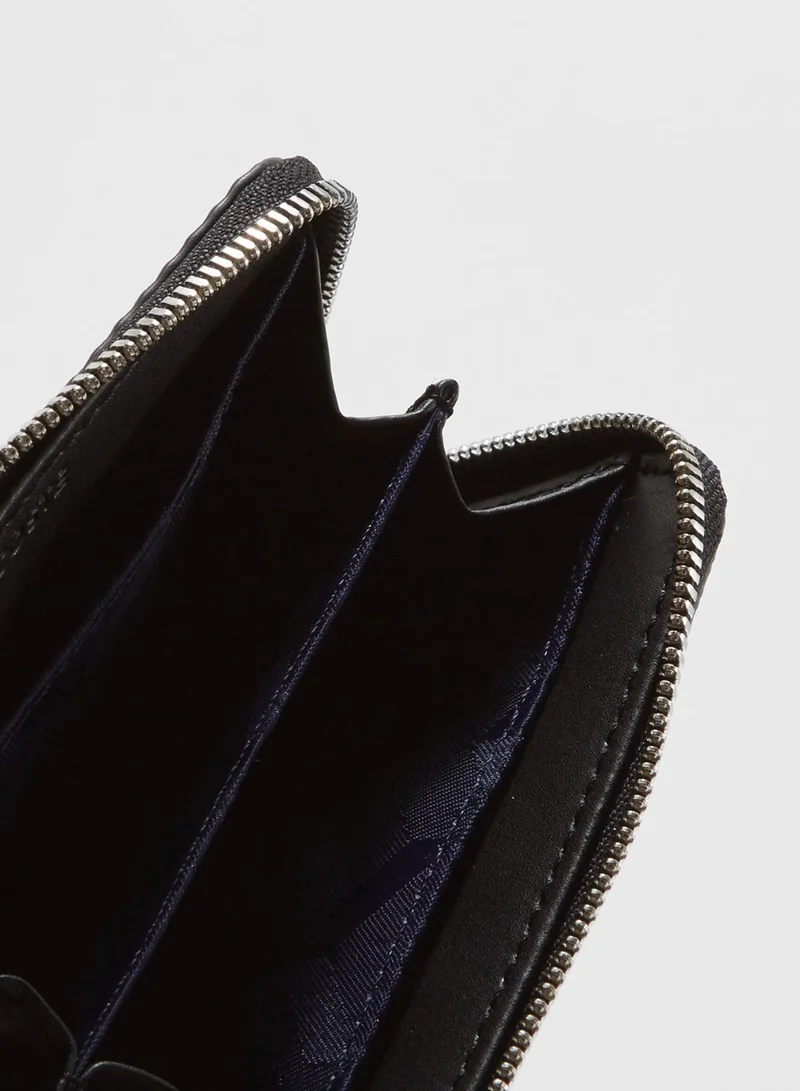 LACOSTE Zipper Leather Wallet