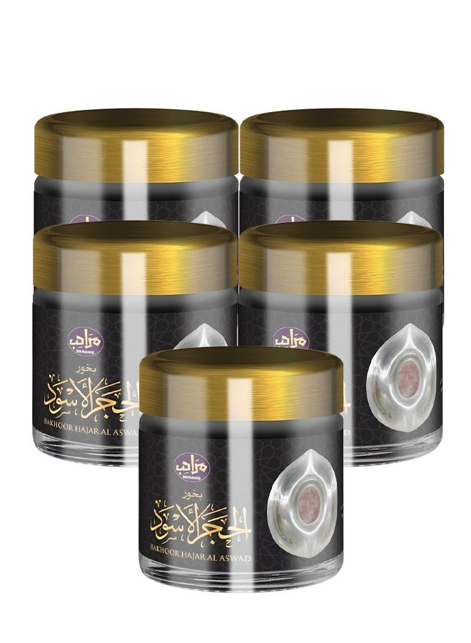 MARAHIB 5 Pieces Bakhoor Hajar Al Aswad 30 Grams - Image 1