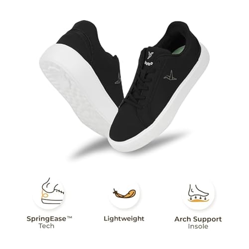 YOHO Blinc Hands Free Sneakers for Women | Truly Slip ons | Quick wear Elastic Laces, Classic Black - UK 4 - Image 2